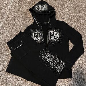 BCBGMaxAzria Black tracksuit with Silver Details